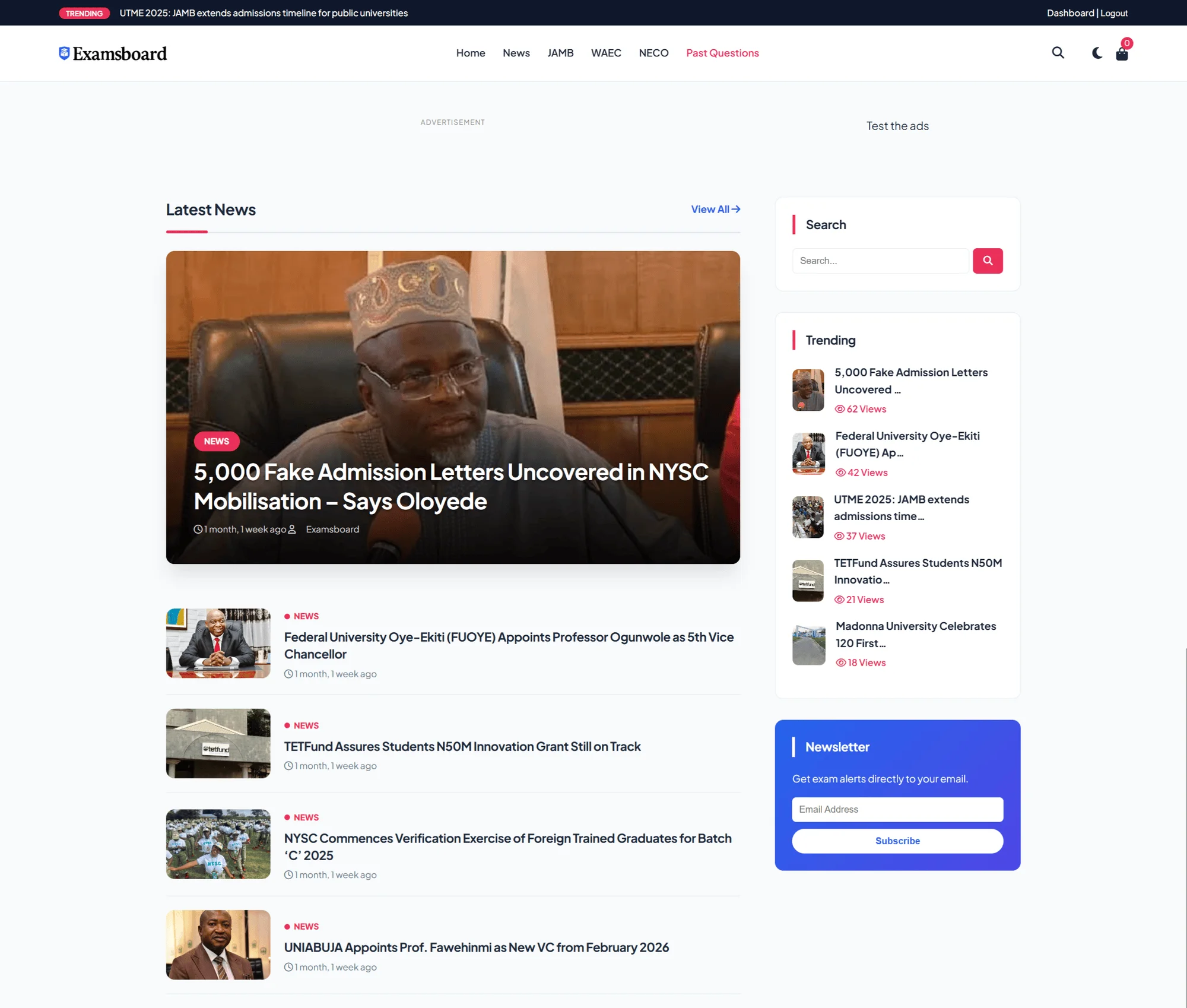 Examsboard - Porject Portfolio